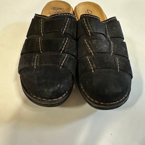 Clarks Women's Fisherman Suede Slip-on Mules size 7 Wedge - Picture 3 of 11